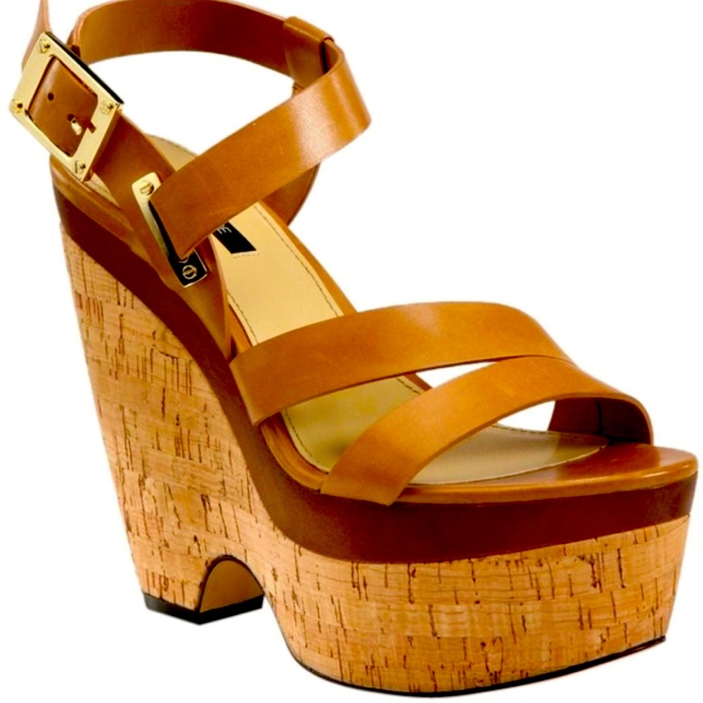 Rachel Zoe Sharon Leather Wedge Sandals, size 10 NWOT